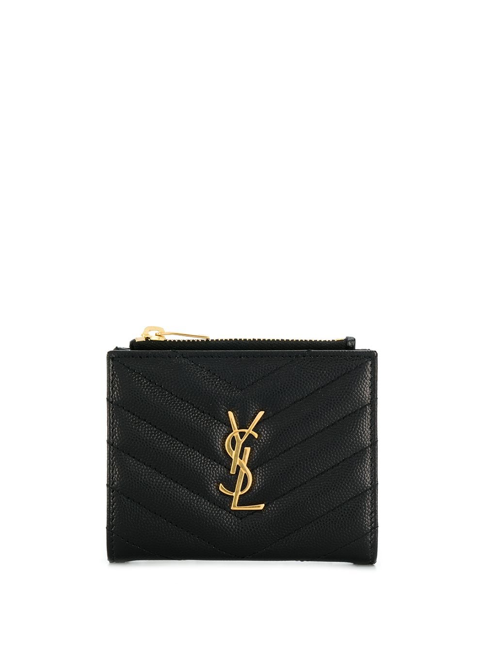 SAINT LAURENT Classic Black Bi-Fold Wallet for Women with Calfskin Leather
