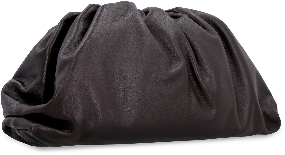 Brown Leather Clutch for Women by Bottega Veneta