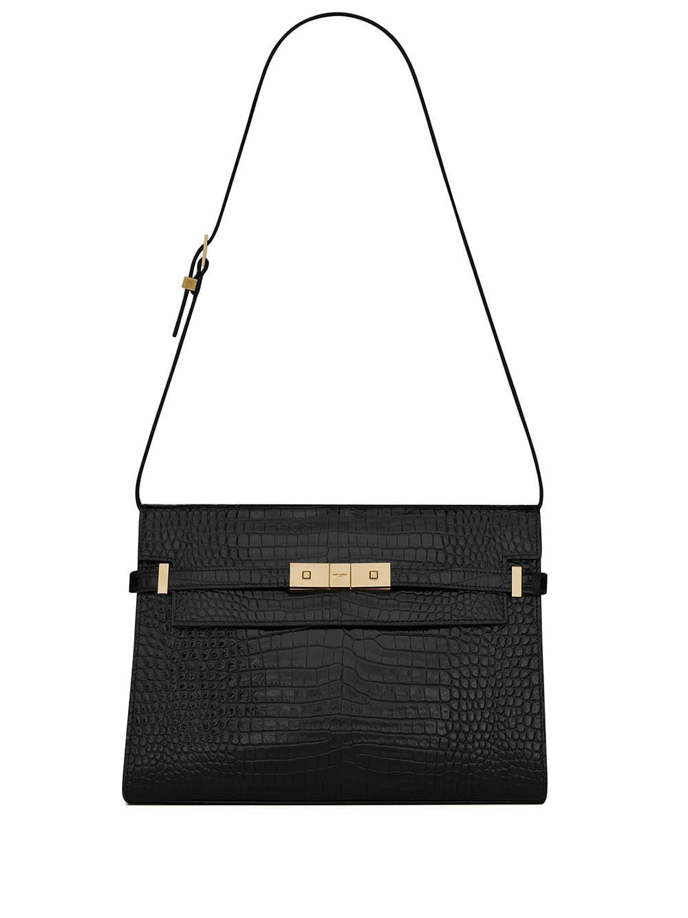 SAINT LAURENT Croc-Embossed Leather Handbag for Sophisticated Women