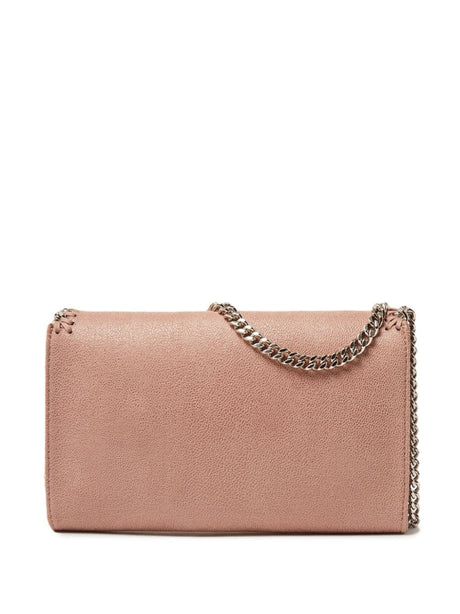 STELLA MCCARTNEY Pink Mini Faux Leather Crossbody with Silver Chain Detail