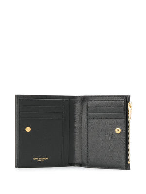 SAINT LAURENT Classic Black Compact Wallet for Women