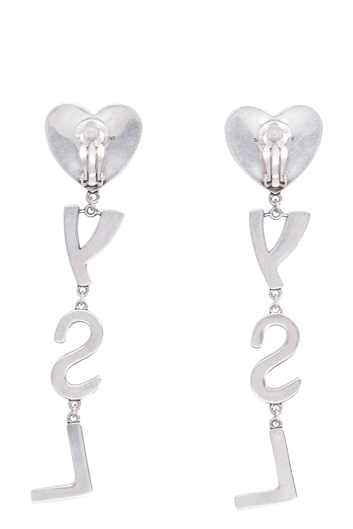 SAINT LAURENT Stylish Metallic Heart Earrings for Women - SS24 Collection