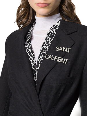 SAINT LAURENT Crystal Logo Brooch for Stylish Women | SS23 Collection