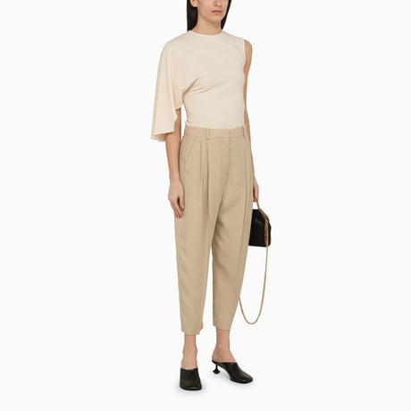 STELLA MCCARTNEY Pleated Tailored Trousers for Women in Brown for SS24