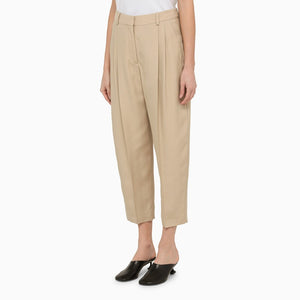 STELLA MCCARTNEY Pleated Tailored Trousers for Women in Brown for SS24