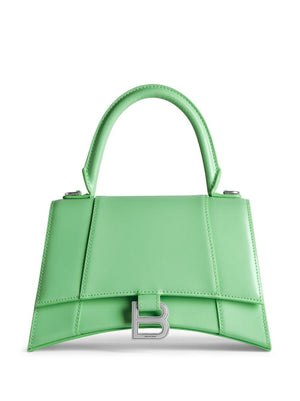 BALENCIAGA Women's Emerald Green Small Hourglass Leather Handbag SS24