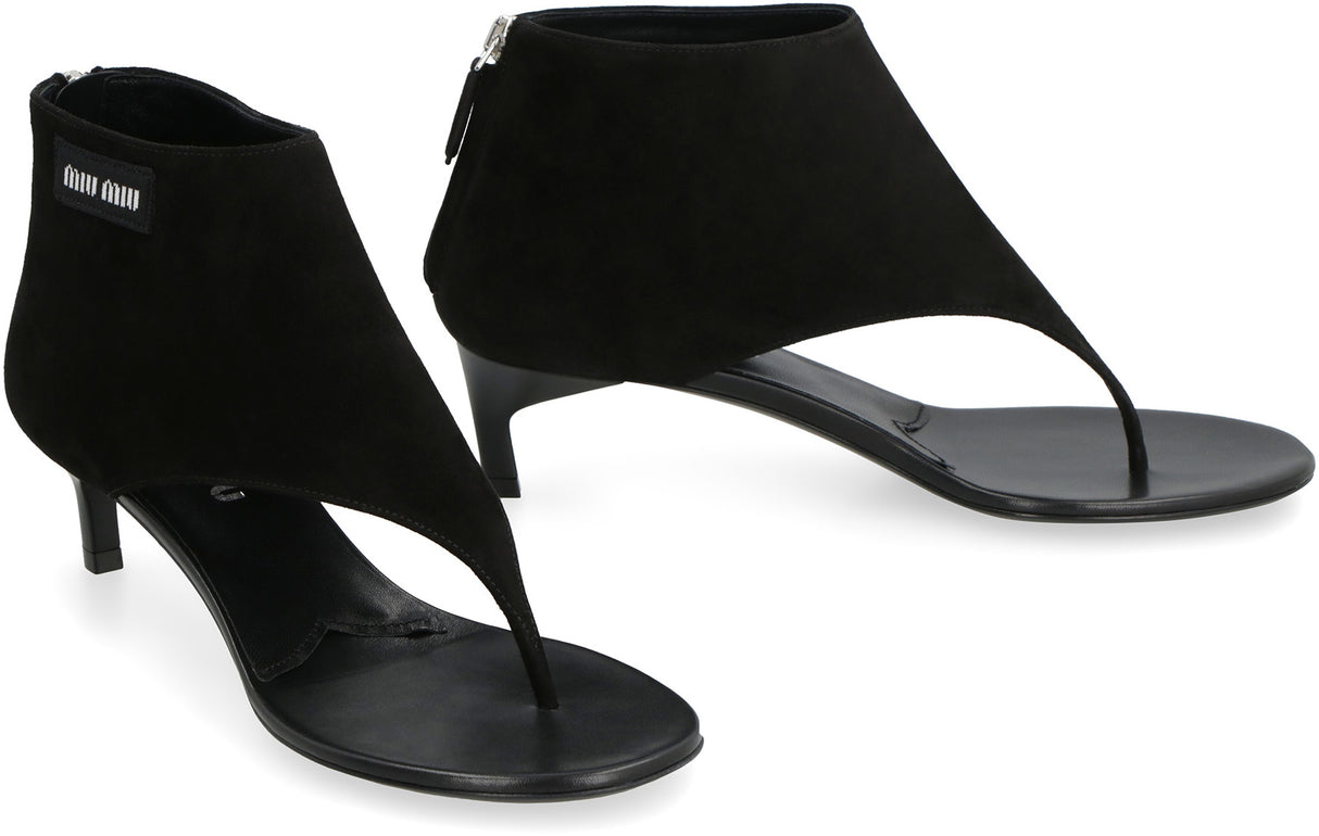 MIU MIU Black Suede Ankle Boots for Women - SS23 Collection