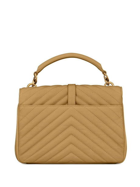 SAINT LAURENT Add a touch of luxury to your ensemble with this elegant top-handle handbag in Golden Olive!
