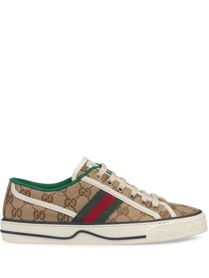 GUCCI Beige Canvas Tennis 1977 Sneakers for Women