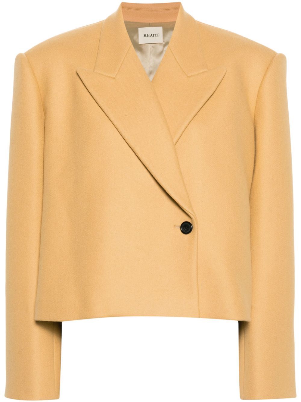 KHAITE Brown Wool Blend Crop Jacket for Women - SS24 Collection