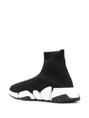 BALENCIAGA Black/White Speed.2 Sock-Style Sneaker for Women