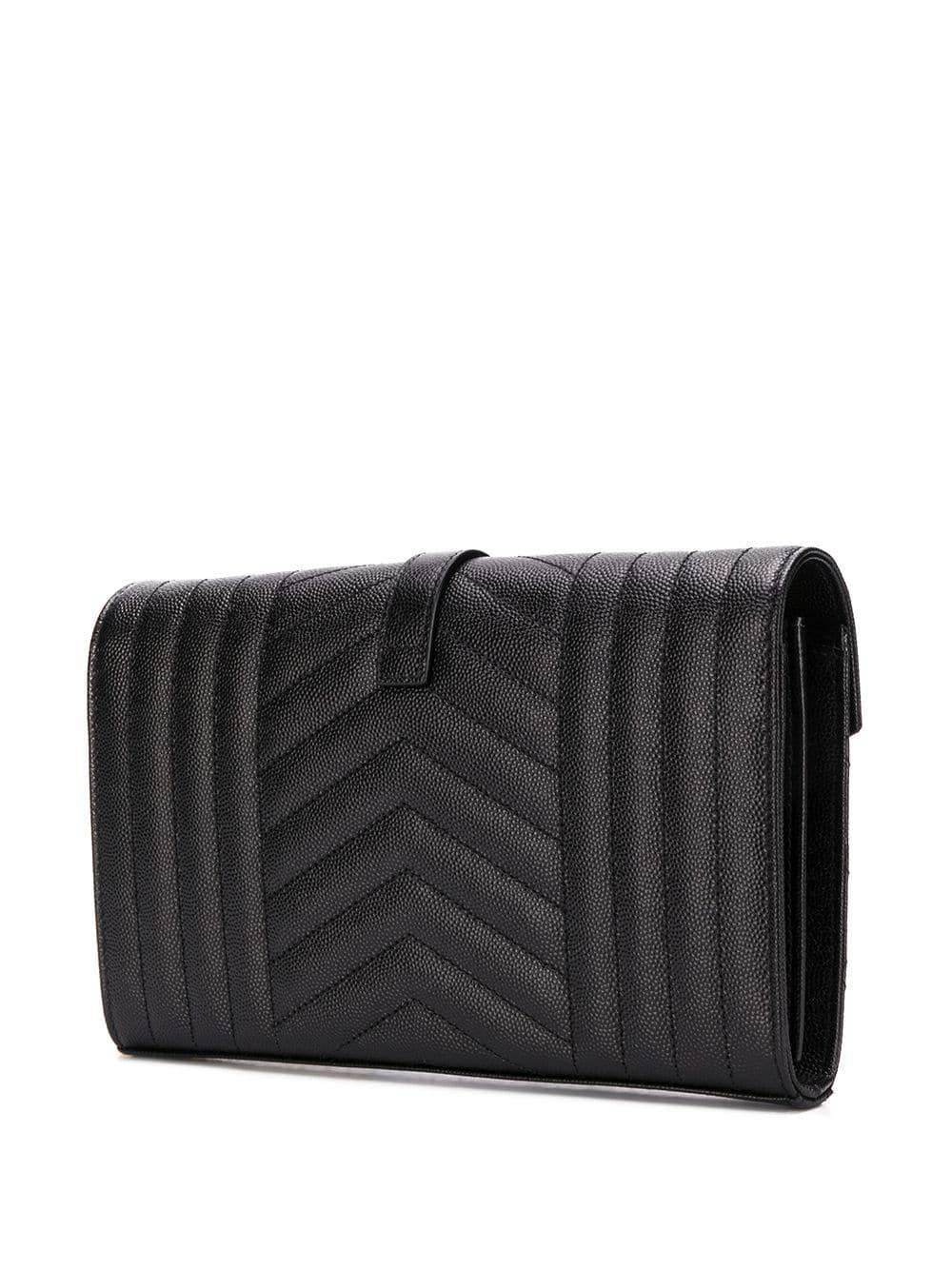 SAINT LAURENT Black Quilted Pouch Handbag for Women