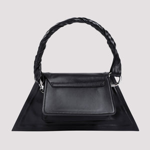 Y/PROJECT Mini Black Leather Crossbody Bag for Women, 19x13x8 cm