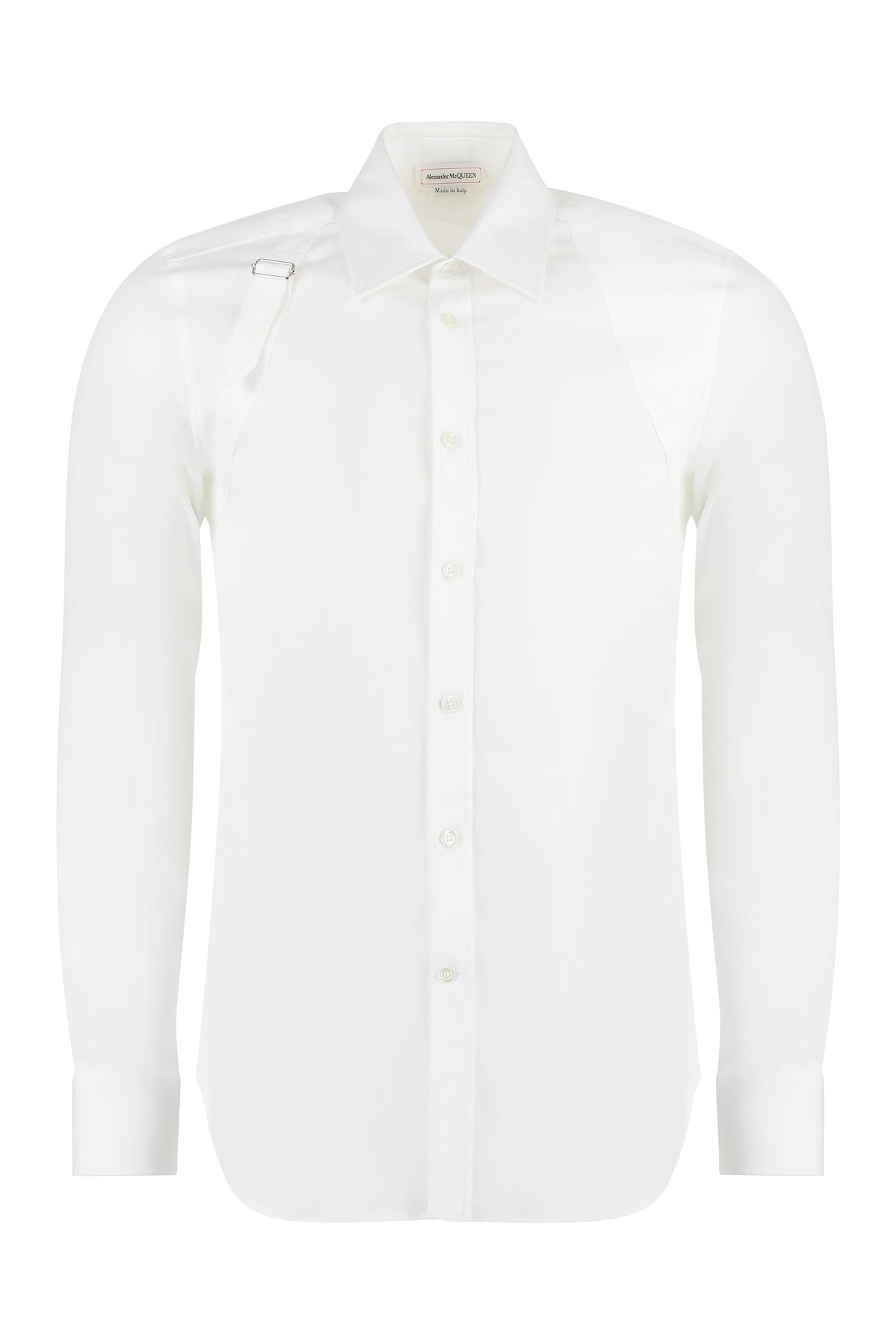 White Harness Shirt - Slim-Fit Stretch Cotton by ALEXANDER MCQUEEN for Men