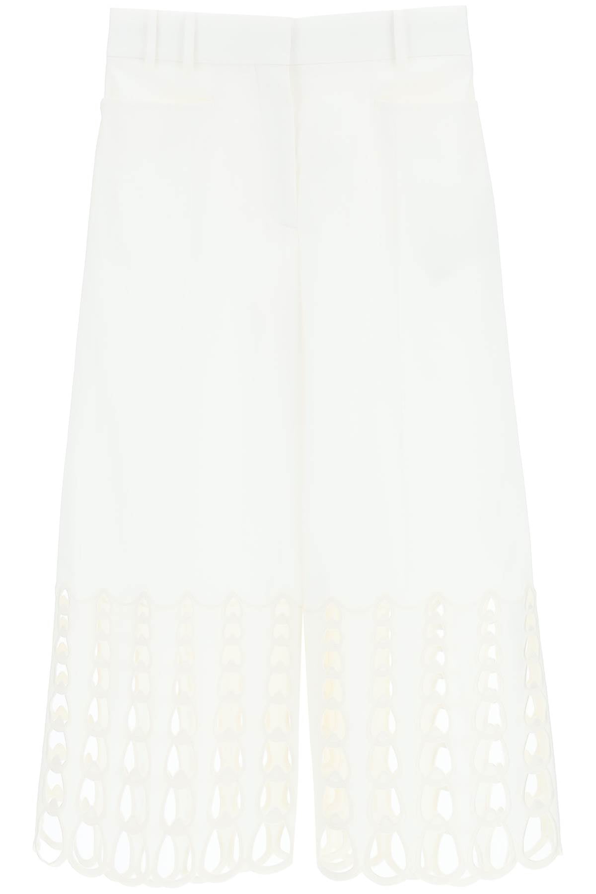 STELLA MCCARTNEY Embroidered White Cropped Pants - SS23 Collection