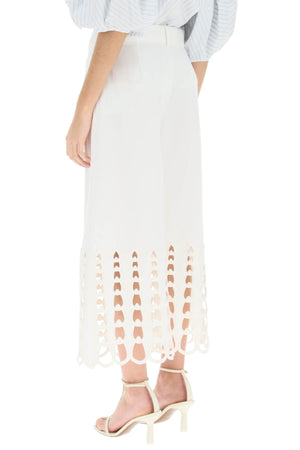 STELLA MCCARTNEY Embroidered White Cropped Pants - SS23 Collection