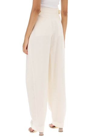 STELLA MCCARTNEY Cream Wool Baggy Trousers for Women - FW23 Collection