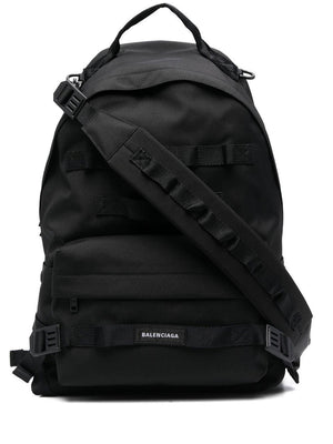 BALENCIAGA Versatile Eco-Friendly Black Nylon Backpack with Multi-Carry Options, Medium