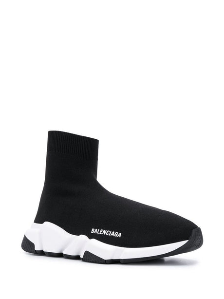 BALENCIAGA Modern and Sleek Men's Black Knit Sneakers for SS24