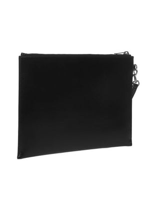 SAINT LAURENT Black Leather Clutch for Men - FW23 Collection