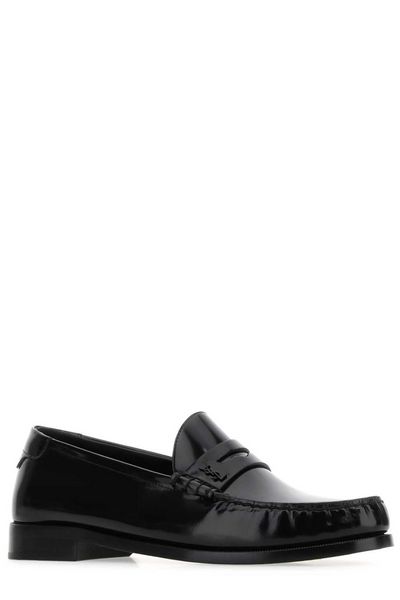 SAINT LAURENT Black Patent Leather Loafer for Men - SS24 Collection