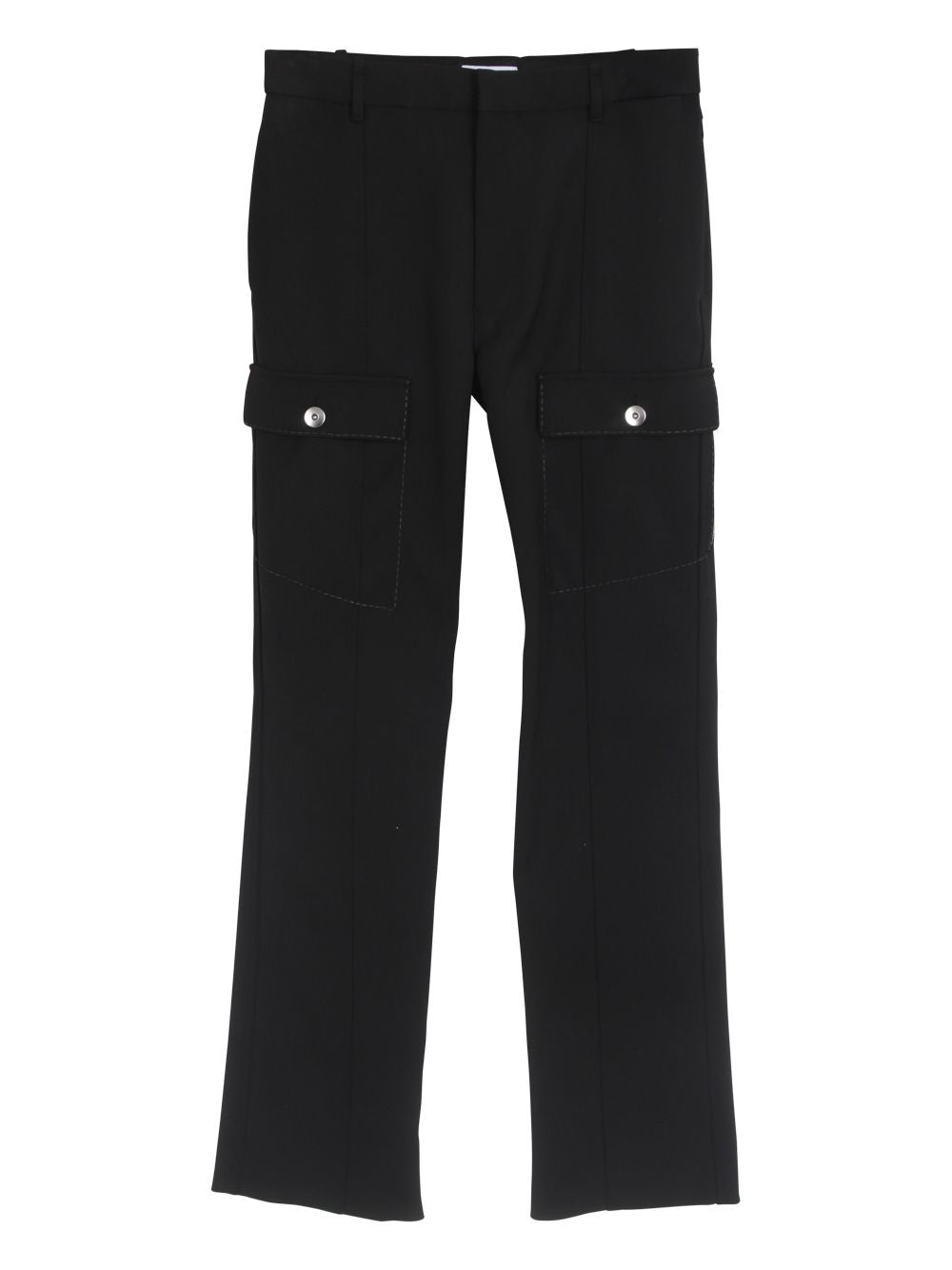 BOTTEGA VENETA Black Slit Hem Cargo Pants for Women - FW21 Collection