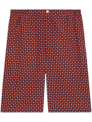 GUCCI Men's Multicolor Houndstooth Bermuda Shorts for SS23