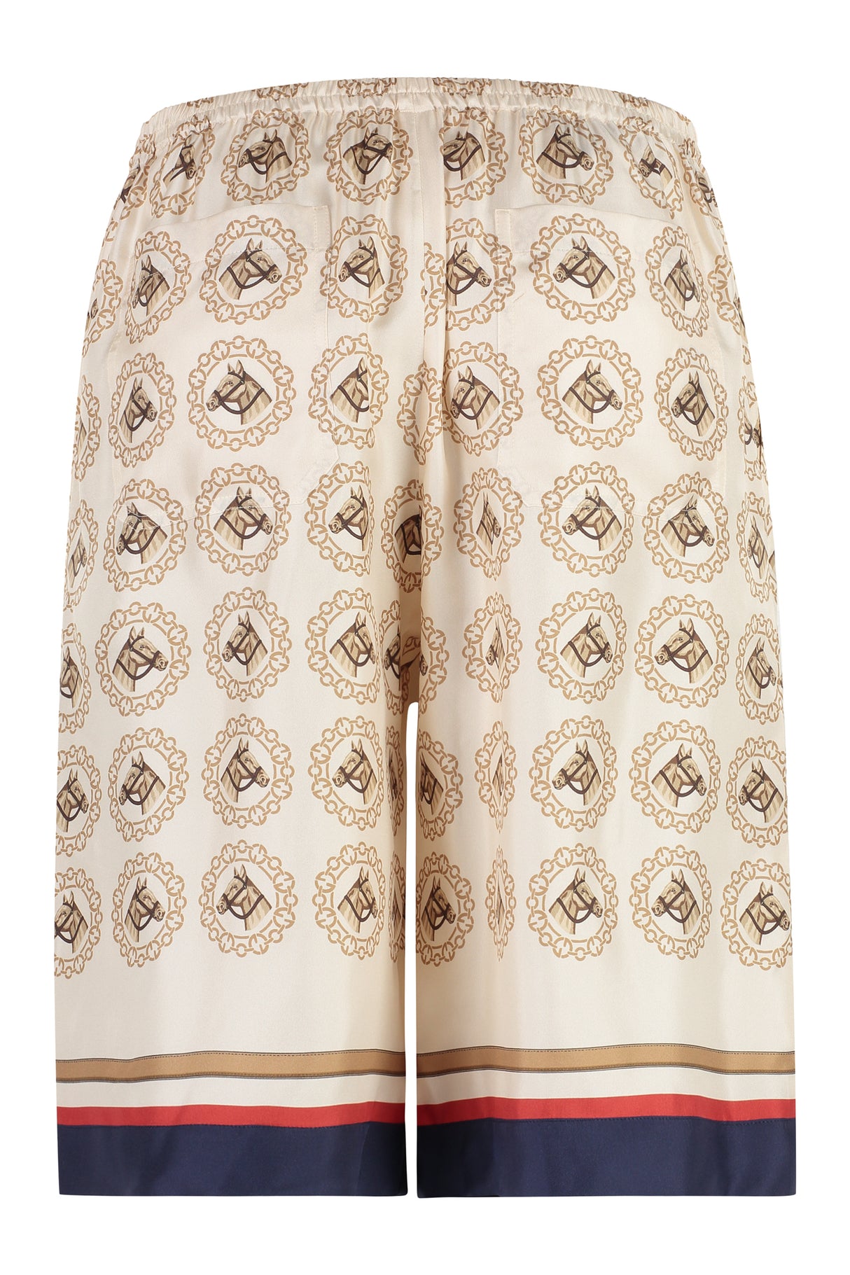 GUCCI Ivory Printed Silk Shorts for Men - FW23 Collection