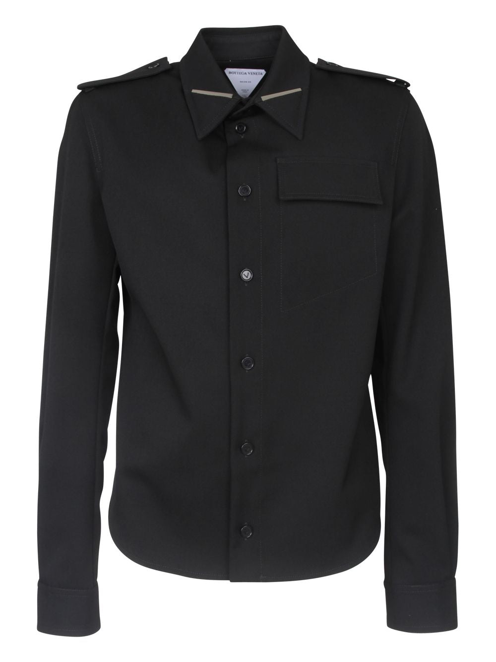 BOTTEGA VENETA Black Flap Pocket Shirt for Men - Fall/Winter 2024 Collection