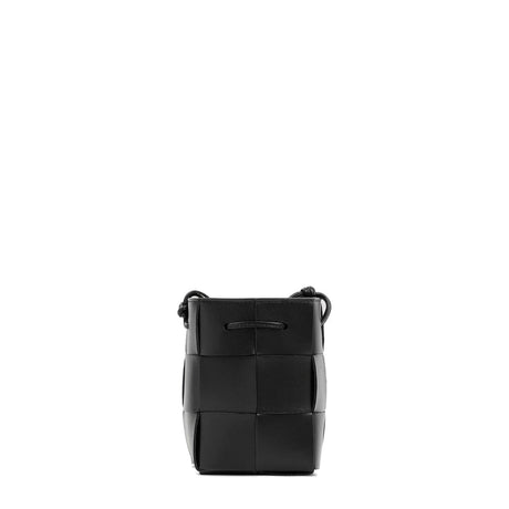 BOTTEGA VENETA Mini Luxe Leather Bucket Handbag in Black - Shoulder & Crossbody, 9x14x9 CM