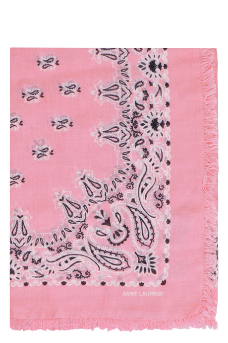女士粉色流苏围巾 - 尺寸145x160厘米，2022春夏季