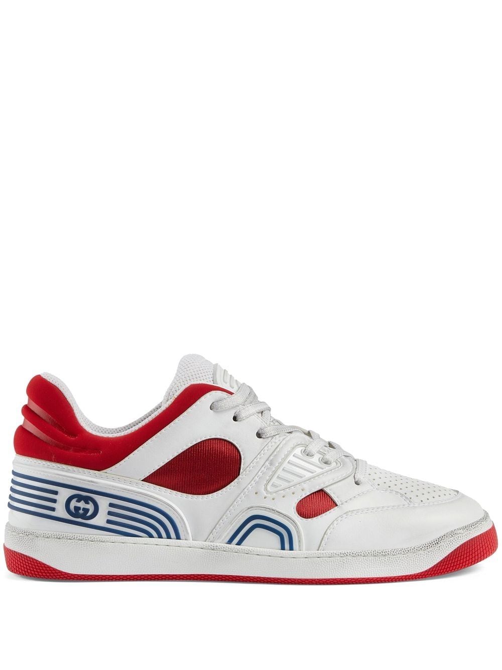 白色与红色男士系带运动鞋，FW22系列