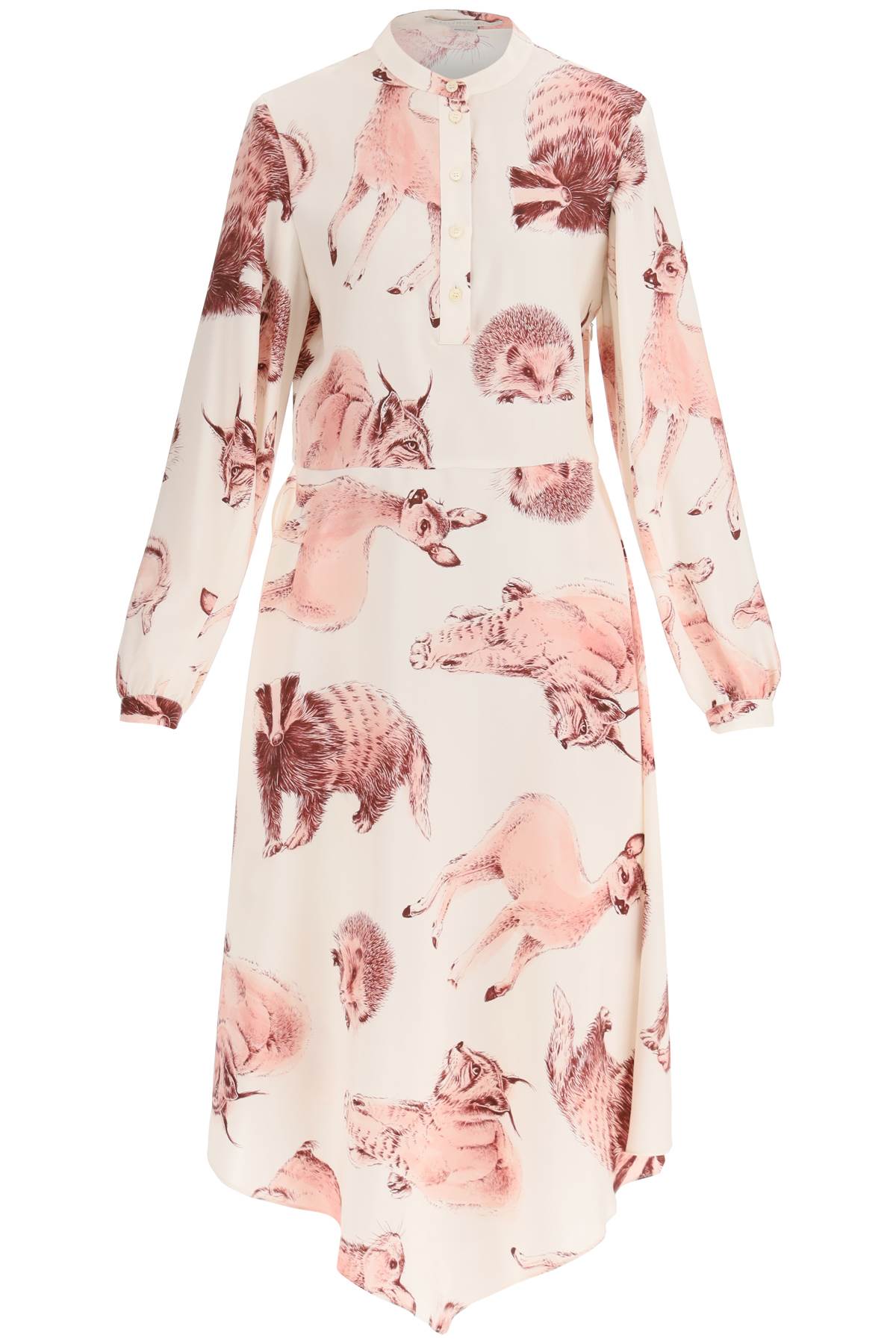 STELLA MCCARTNEY Floral Print Silk Midi Shirt Dress for Women