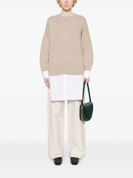 STELLA MCCARTNEY Layered Wool and Cotton Sweater for Women - FW24 Collection