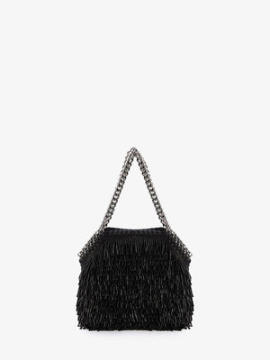 STELLA MCCARTNEY Sequined Micro Tote Bag with Fringe and Silver Chain