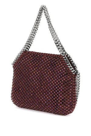 STELLA MCCARTNEY Falabella Mini Embellished Mesh Handbag with Crystal Accents in Purple