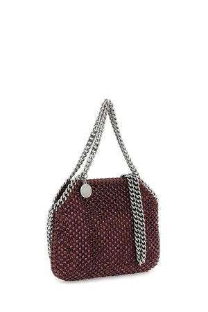 STELLA MCCARTNEY Falabella Mini Embellished Mesh Handbag with Crystal Accents in Purple