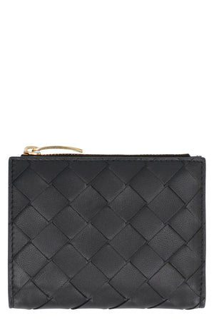 BOTTEGA VENETA Sleek Black Bi-Fold Wallet with Zip for Women - SS24 Collection