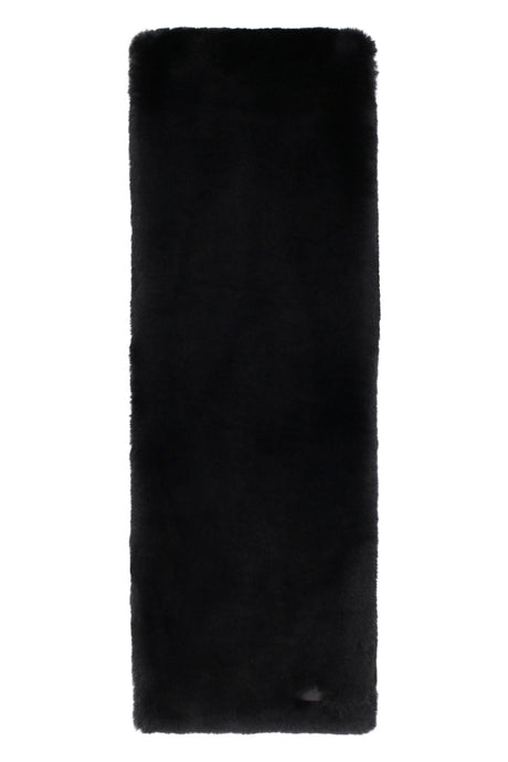 奢华黑色人造毛围巾 - FW22系列