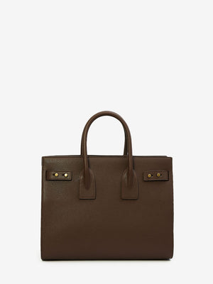 SAINT LAURENT Brown Calf Leather Tote Bag for Women - FW23 Collection