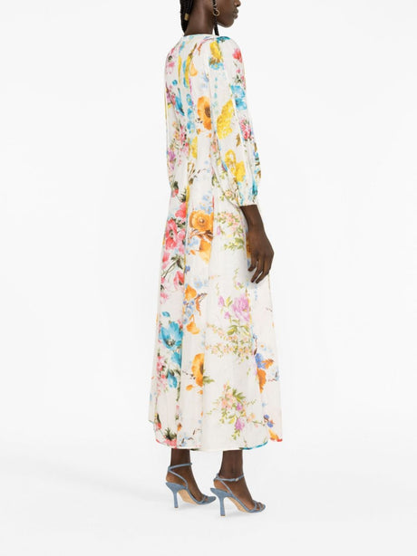 ZIMMERMANN Vibrant Bloom A-Line Linen Dress