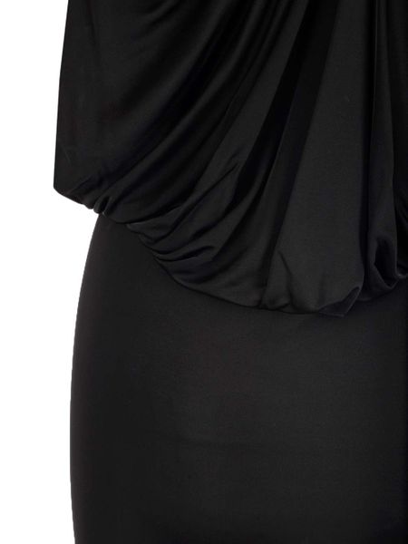 SAINT LAURENT Sleeveless Long Dress in Shiny Black Viscose for Women - Size FR