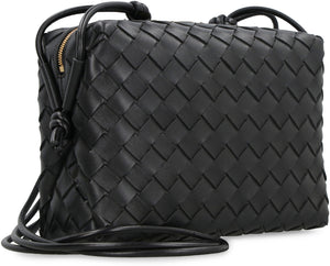 BOTTEGA VENETA Chic Black Lamb Leather Mini Camera Shoulder Bag 22x15.5x8 cm