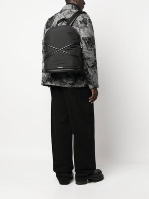 男士黑色尼龙束带背包（FW23系列）