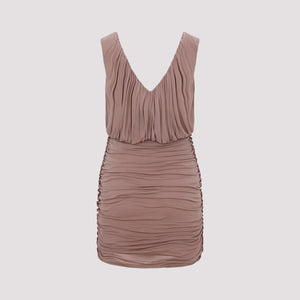 SAINT LAURENT Elegant Cupro Dress in Nude and Neutrals for Women | SS23 Collection
