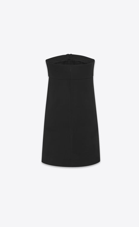 SAINT LAURENT Black Satin Bustier Dress for Women