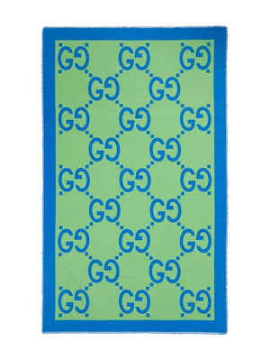 蓝色大象牙圈男士丝巾 | 100％真丝SS23系列