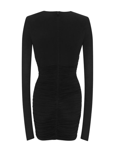 SAINT LAURENT Stylish Black Draped Dress for Women - SS23 Collection