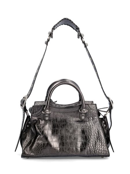BALENCIAGA Elegant Embossed Metallic Handbag for the Modern Fashionista