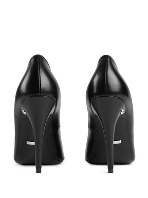 GUCCI Black Leather Pointed-Toe Pumps for Women - FW23 Collection